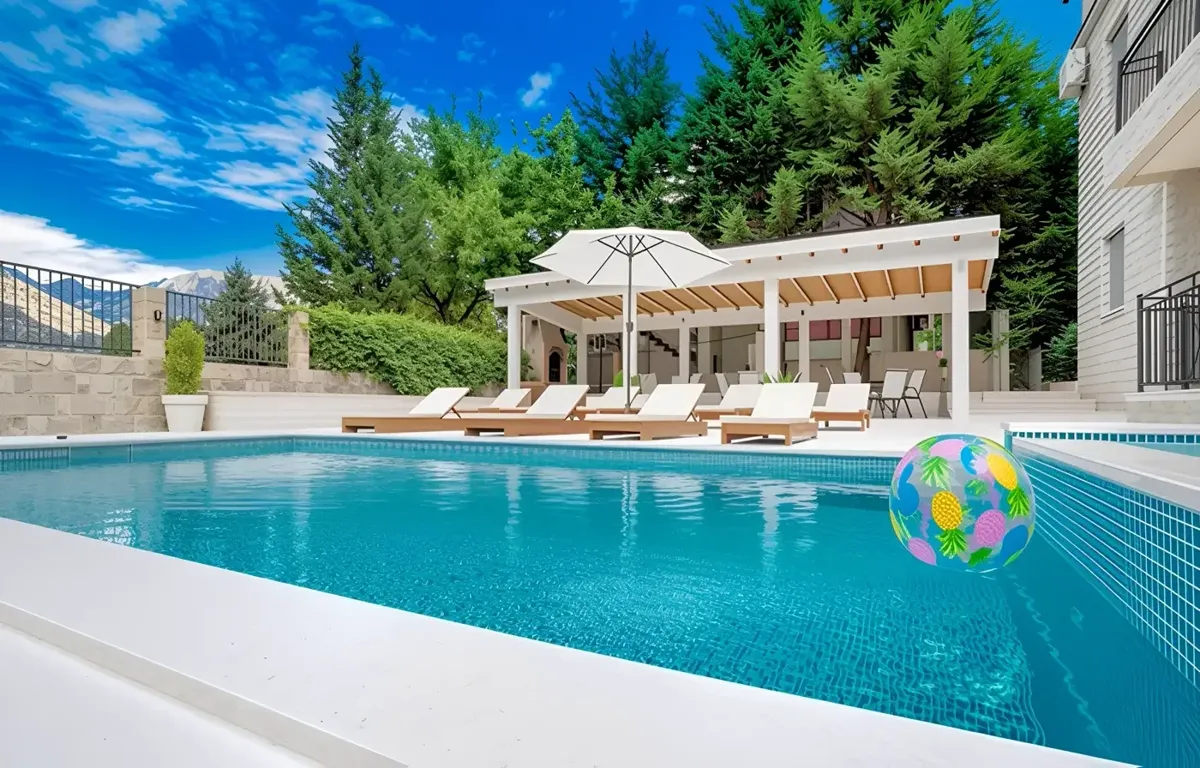 New villa with pool and open sea view, Stoliv — property view 2
