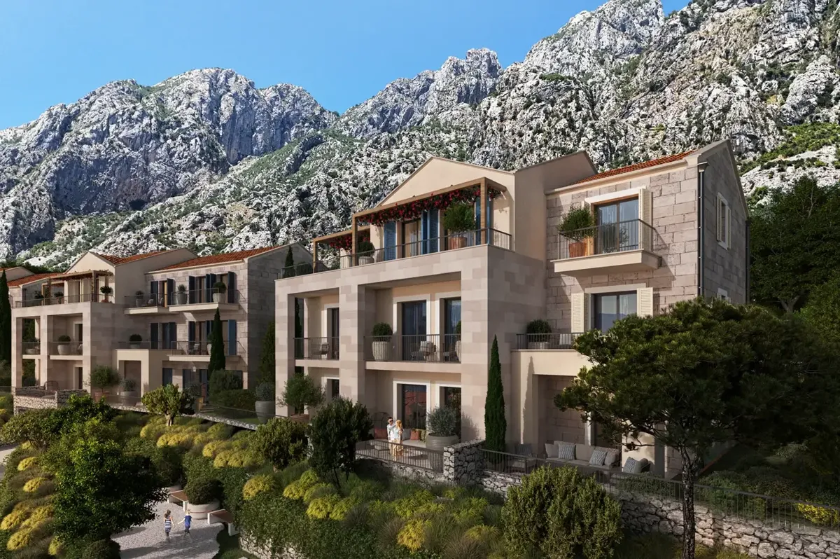 One-bedroom apartment in the new Orahovac residential complex, Kotor — property view 3