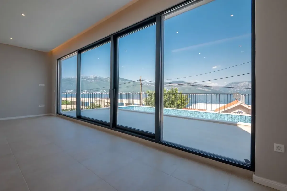Newly built villa with pool and sea view, Krašići, Tivat — property view 5