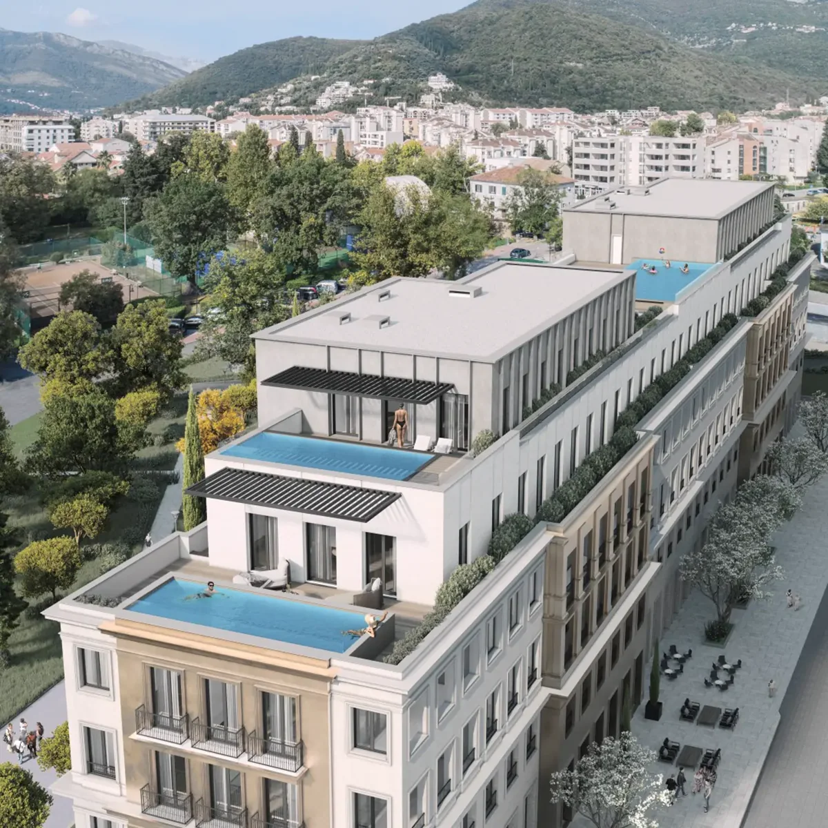 One-bedroom apartment in a modern residential and business complex, Tivat — property view 6