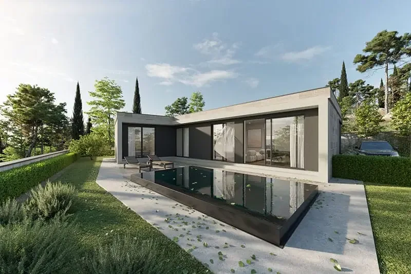 Modern villa with pool and sea view, Krimovica, Kotor — property view 1